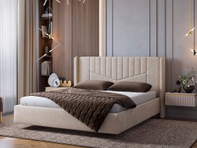 Кровать двуспальная 1,6м Диор (кашемир суфле (велюр)) в Железногорске - zheleznogorsk.mebel-nsk.ru | фото