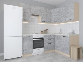 Модульная угловая кухня 1,4м*2,1м Лада (цемент) в Железногорске - zheleznogorsk.mebel-nsk.ru | фото